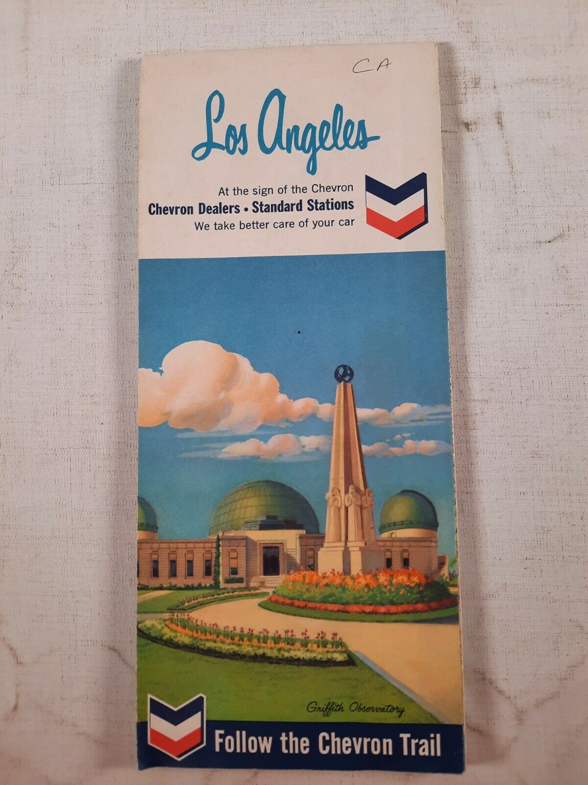Vintage los Angeles l California road map chevron dealers standard stations 