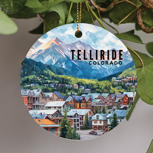 Telluride Colorado, San Juan Mountains, Travel Souvenir, Ceramic Ornament Gift
