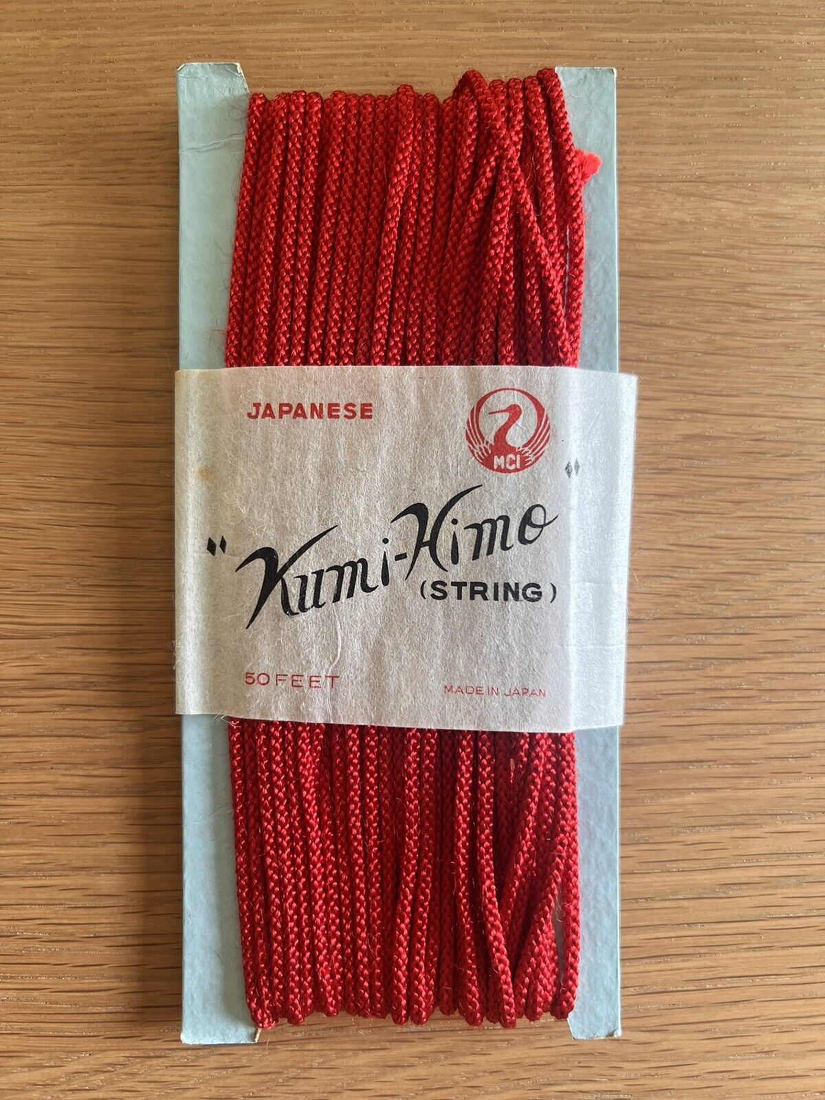 Vintage Japanese Kumihimo String, Made In Japan, Red, In Package