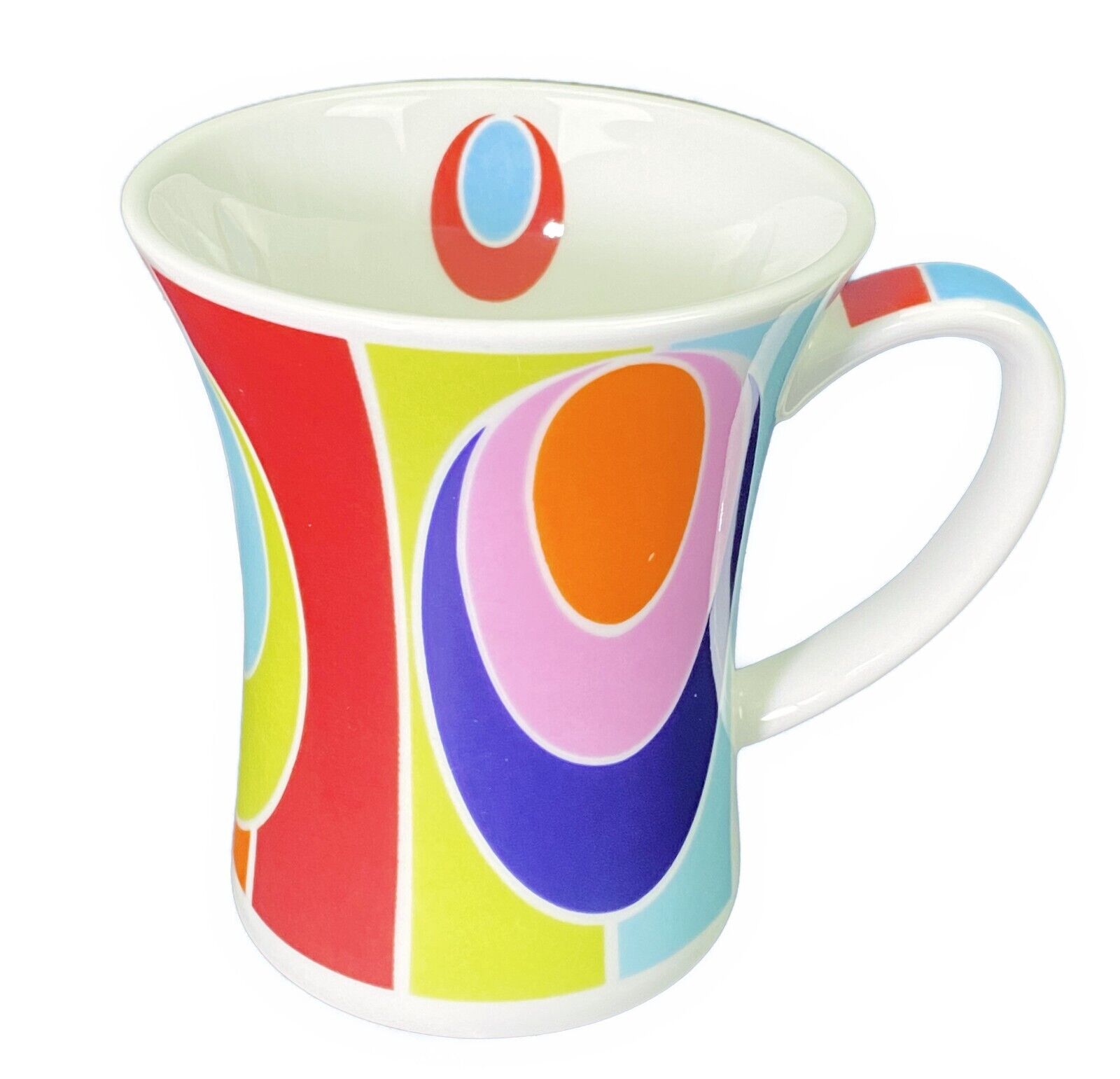 Churchill Cup Psychedelic Oval Abstract Groovy Modern Colorful Flared Mug