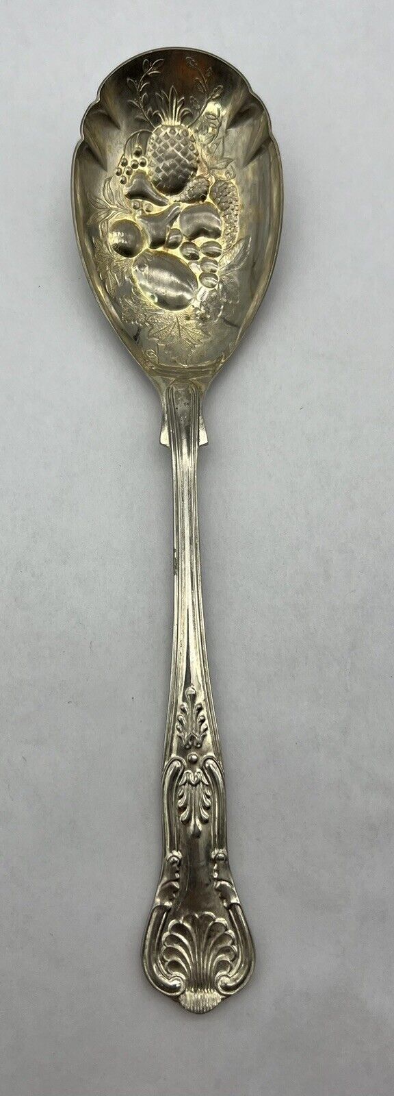Vintage EPNS A1 Sheffield England Ornate Serving Spoon Fruits & Nuts Silverplate