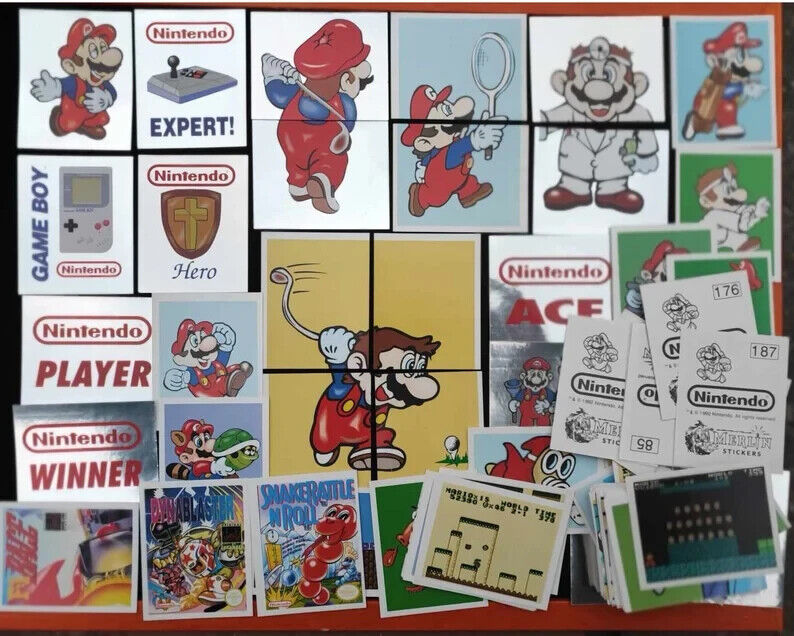 Super Mario 1992 Vintage 150 Stickers Live Nintendo Game Boy Stickers 任天堂 Merlin