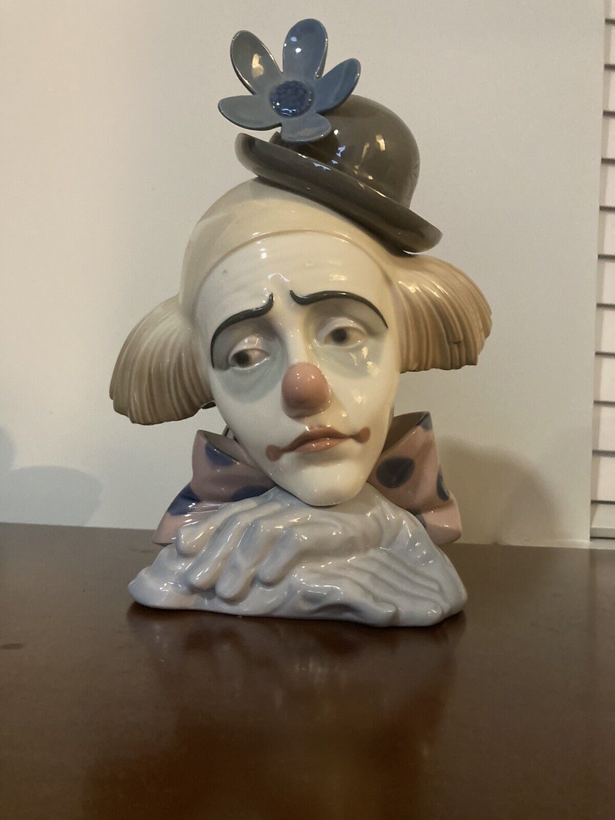 Lladro Pensive Clown Figurine Porcelain, Spain 1981