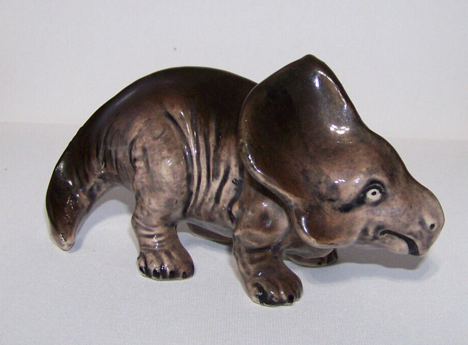 Vintage 1950's Abbeon Ceramic Pottery Protoceratops Dinosaur Figurine