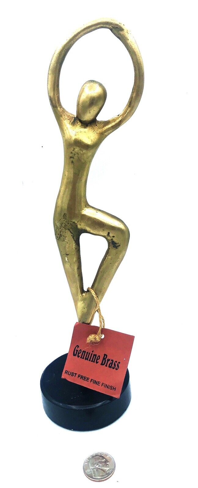 Vintage Brass Sculpture Ballerina Dancer Figurine Twisted Legs Pirouette 12”T