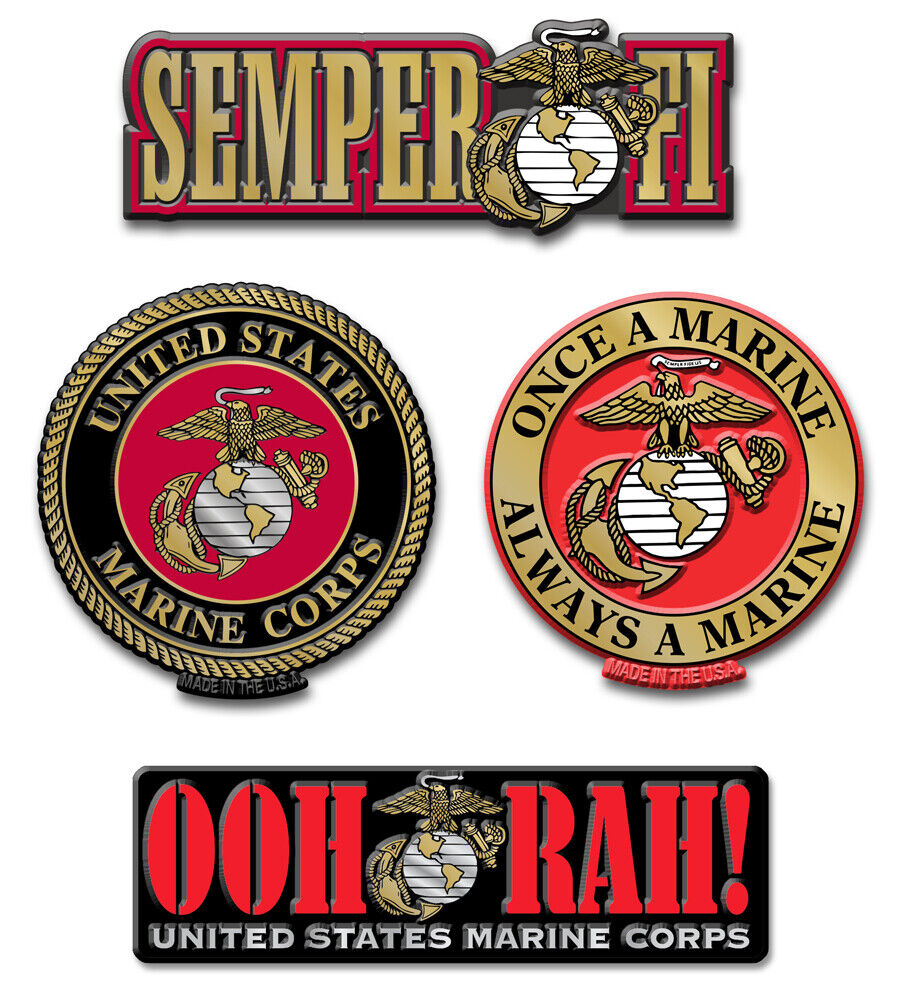 U.S. Marine Corps Magnet Set by Classic Magnets, 4-Piece Set