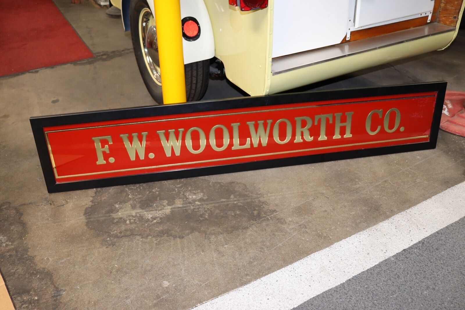 1930\'s Reverse Painted & Gold Leaf F. W. Woolworth Co Framed Sign