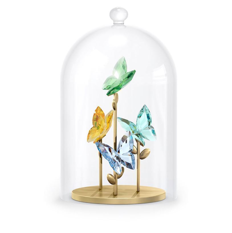 Swarovski Jungle Beats Multicolored Bell Jar Butterfly Figurine 5619219