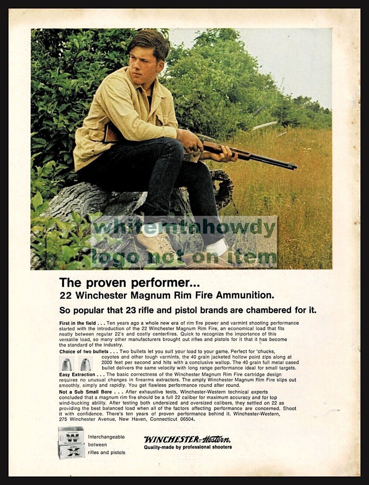 1970 WINCHESTER .22 Magnum Rimfire Ammunition Original PRINT AD