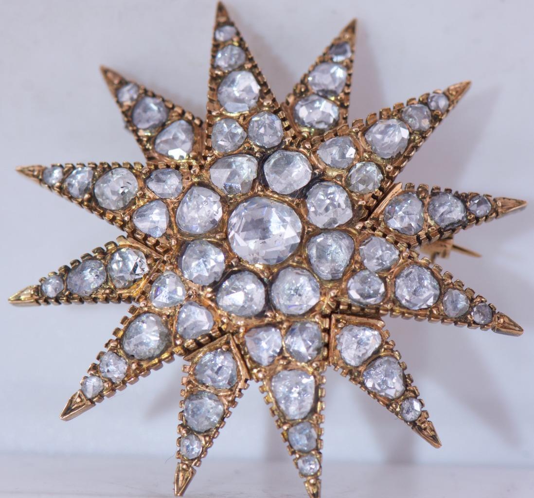 Antique Royal Empire Brooch 18k Gold 6ct Diamond-Award by Empress Maria c1880's