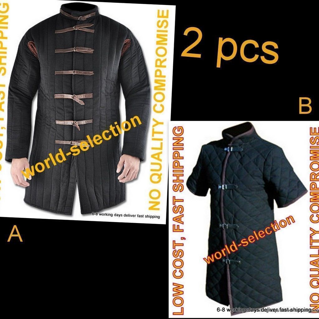 2 pcs Thick medieval padded armor gambeson reenactment halloween play drama