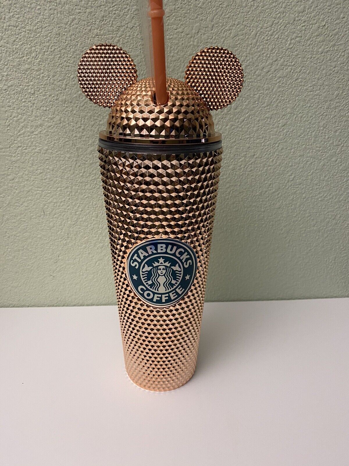 Starbucks Disney Rose Gold Tumbler with Mickey Mouse Ears Lid New