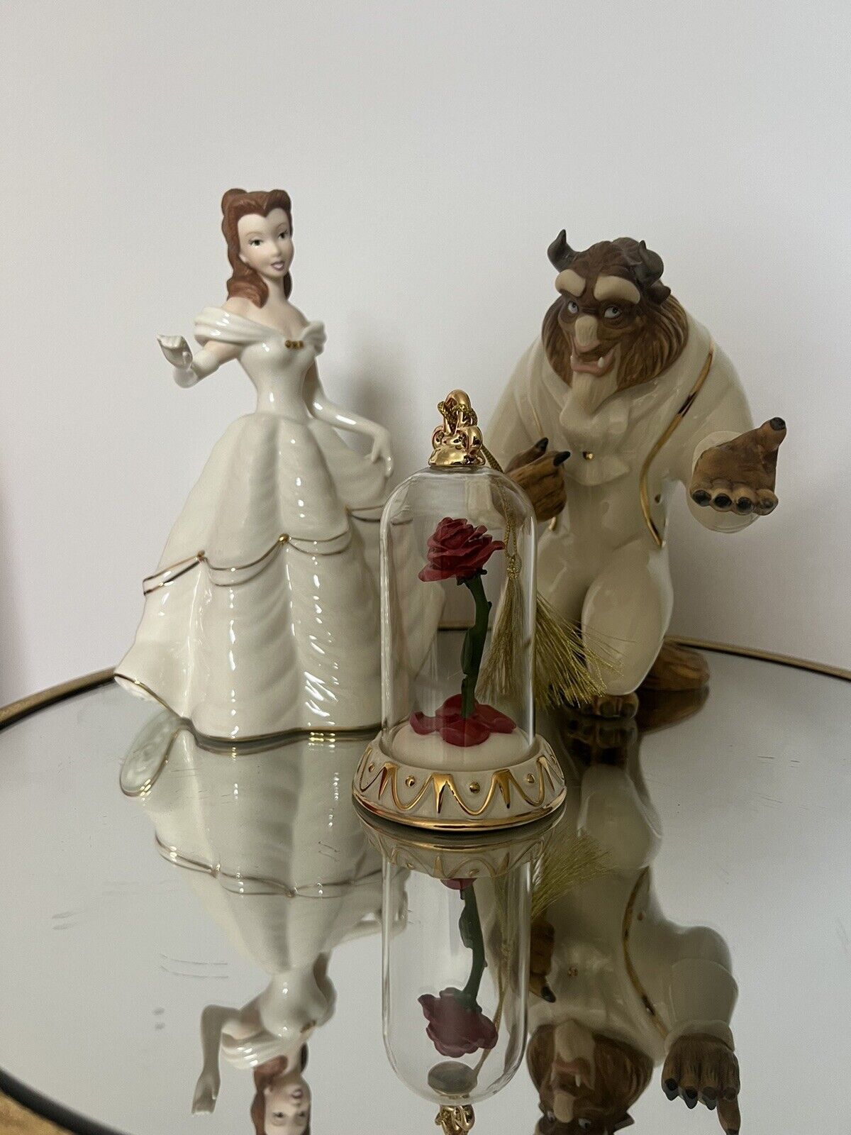 Lenox Disney Bell &The Beast 3 Figurines Beauty My Hand My Heart Is Yours