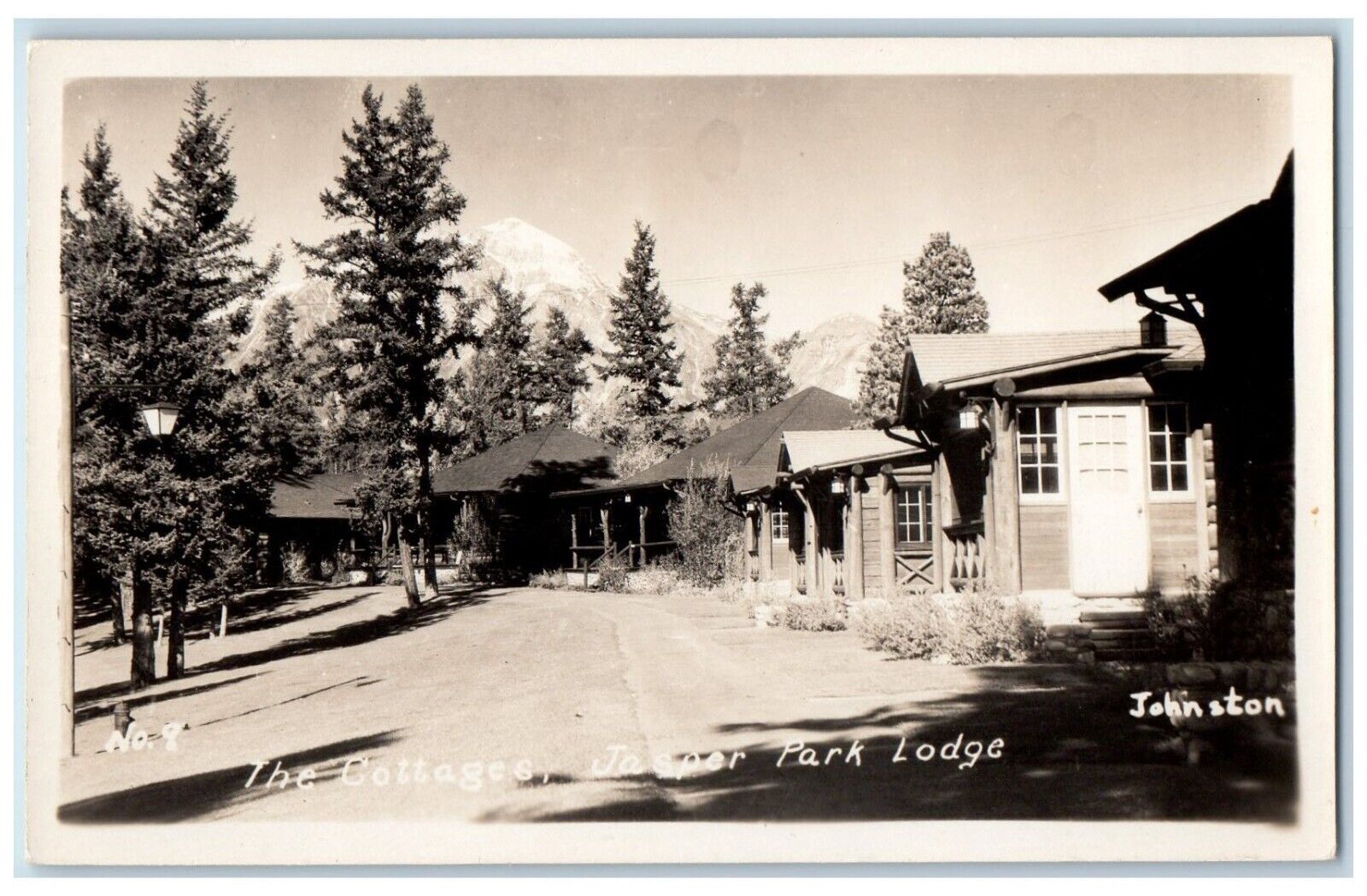 c1940s Cottages Park Lodge Johnston Jasper Alberta Canada RPPC Photo Postcard
