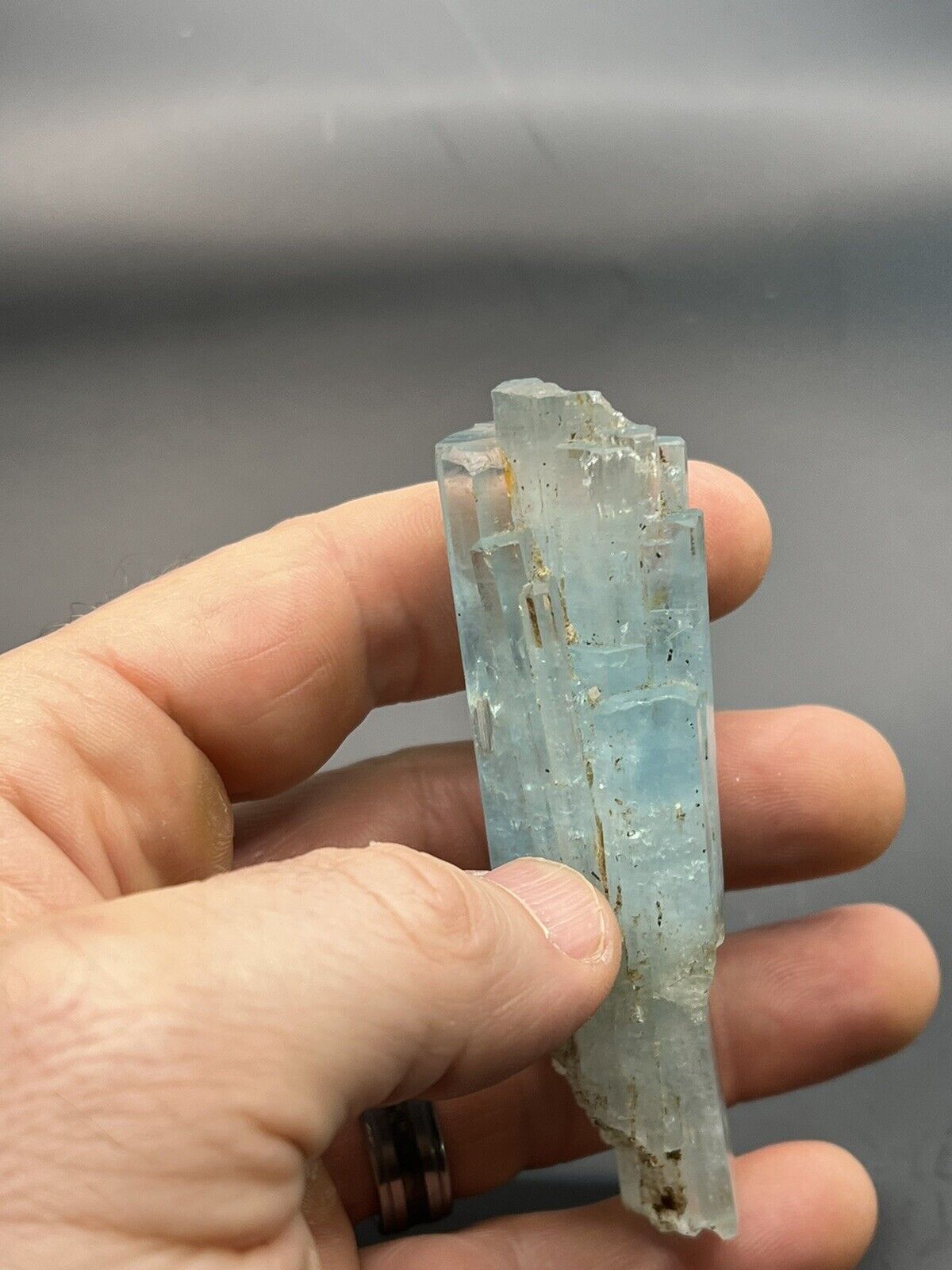 Aquamarine Crystal Cluster Large Double Terminated 68.4 Grams 3 3/8\