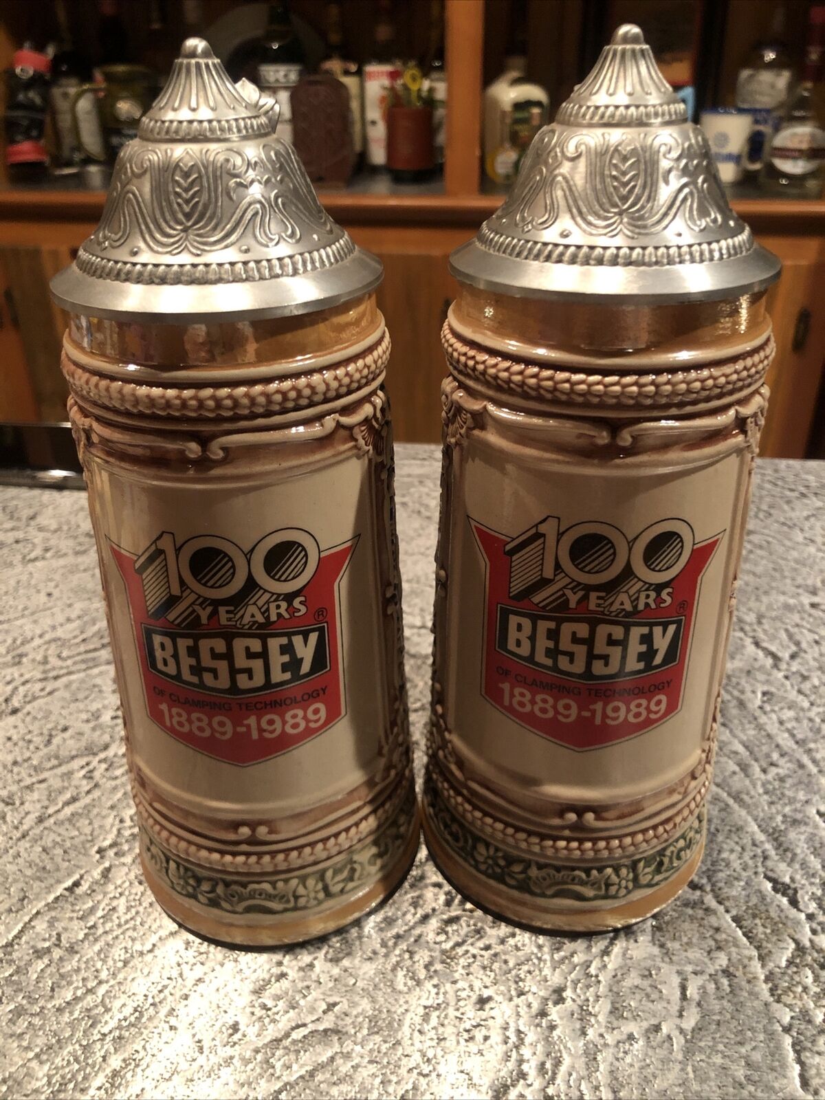 Gerz German Beer Stein-Vintage 1989- Bessey 100 years Pair Of 2 🍺🍺