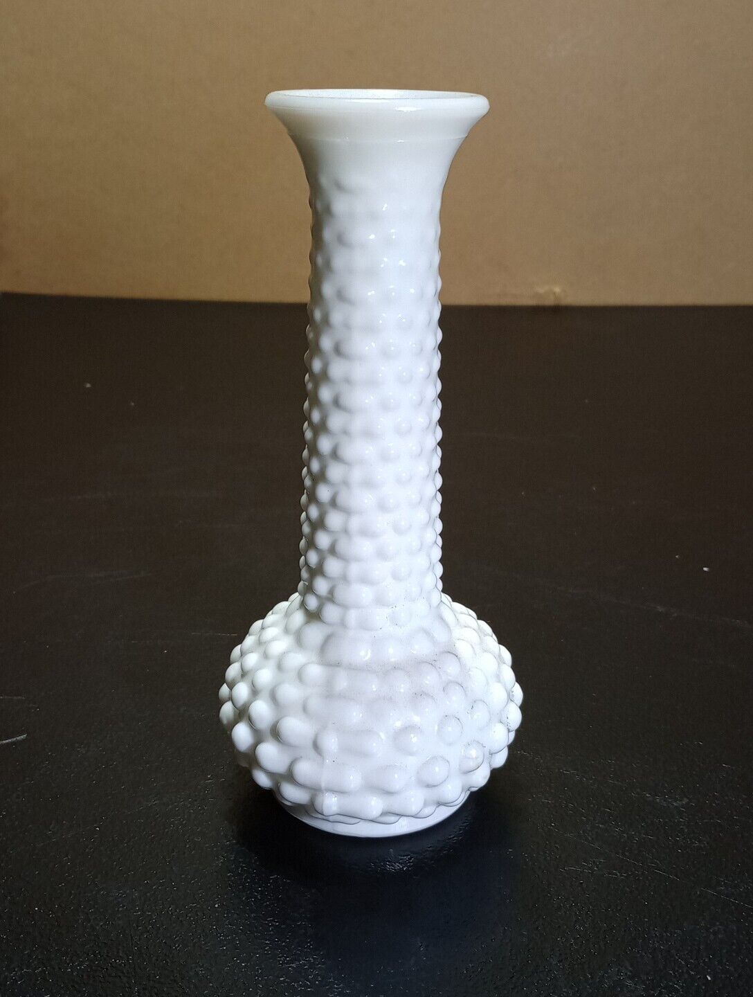 Vintage E.O. Brody Co White Milk Glass Hobnail Bud Vase