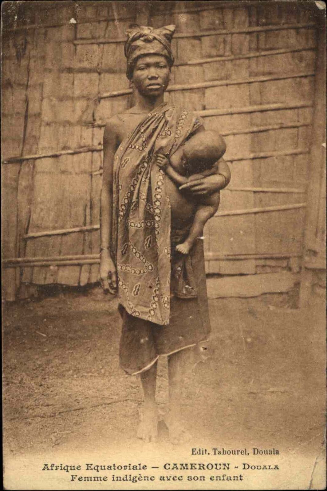 Cameroun Cameroon Africa Indigenous Woman Breast Feeding c1910 Postcard