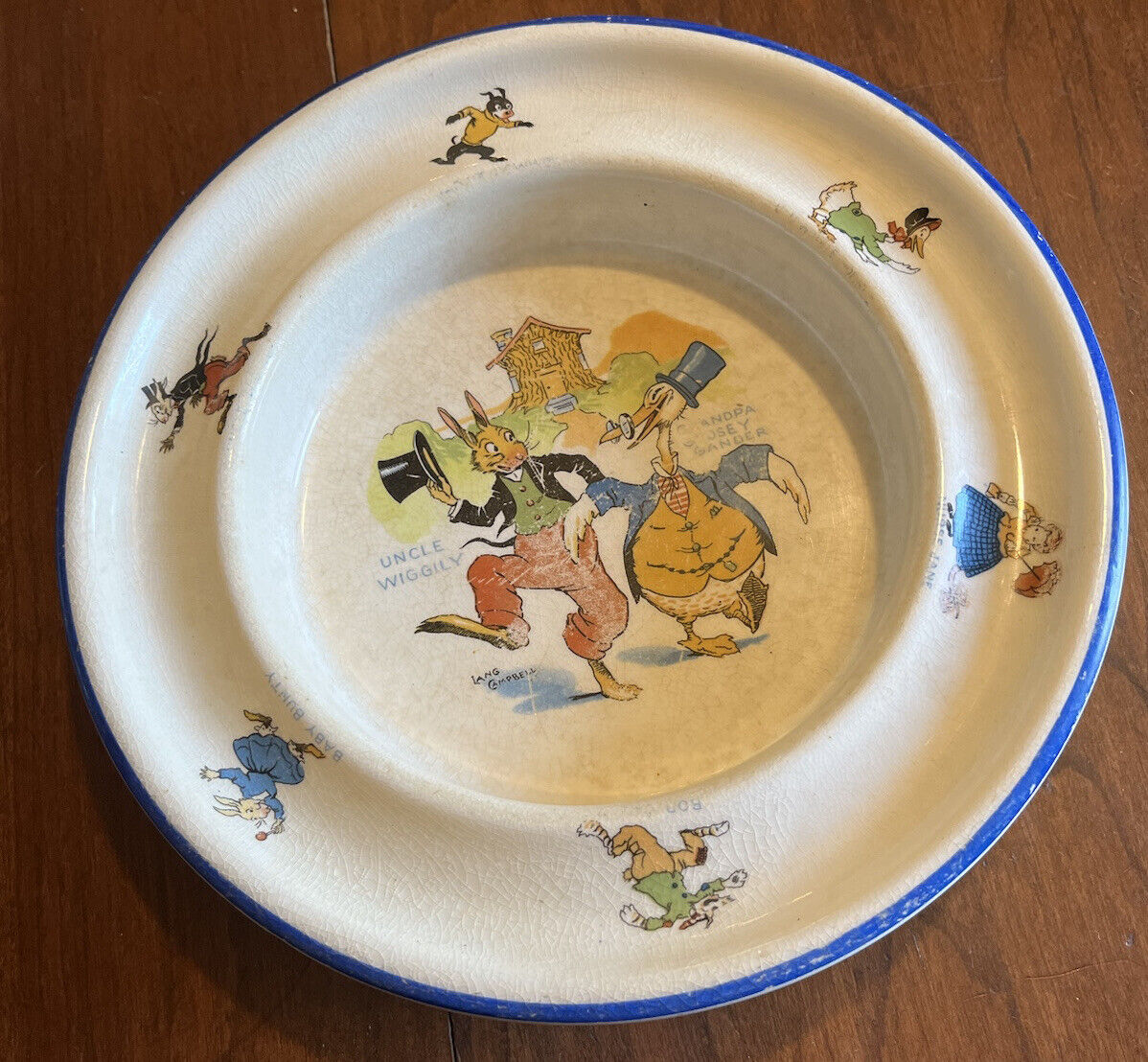 Vintage Baby Childs Bowl Uncle Wiggily 1924 Fred A Wish Sebring Pottery Company