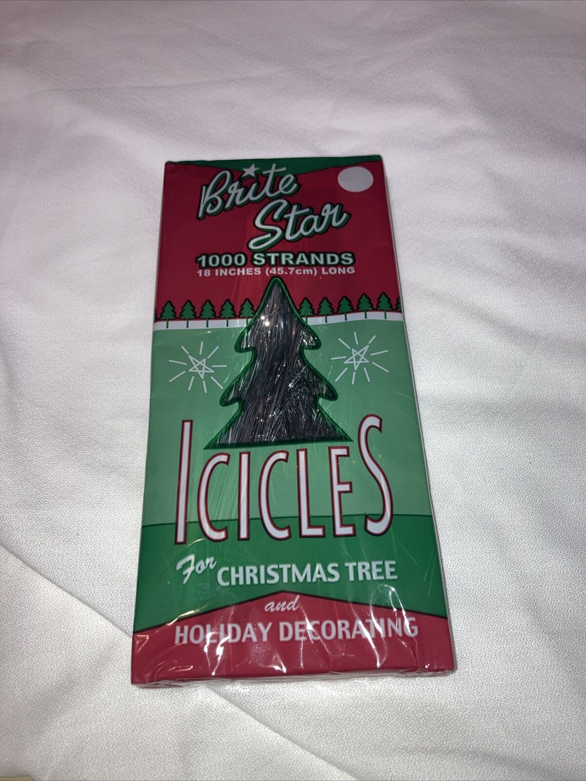 Brite Star Icicles 1000 Strands Christmas Tree Decorations Silver Tinsel  USA