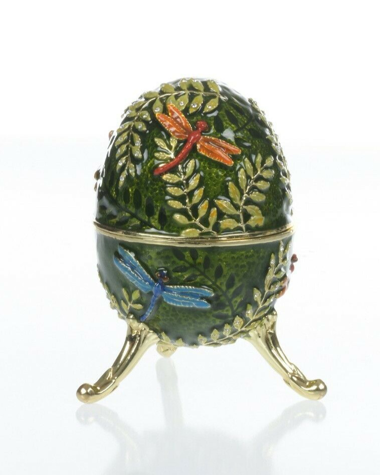 Dragonfly Egg Trinket Box & music Handmade by Keren Kopal Austrian  Crystals