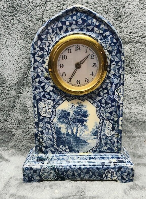 RARE Villeroy & Boch Ceramic Clock Wind up From Germany, Tested & Works- Video