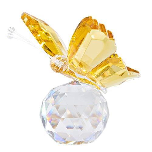 Crystal Flying Butterfly with Crystal Ball Base Figurine Collection Cut Ornament
