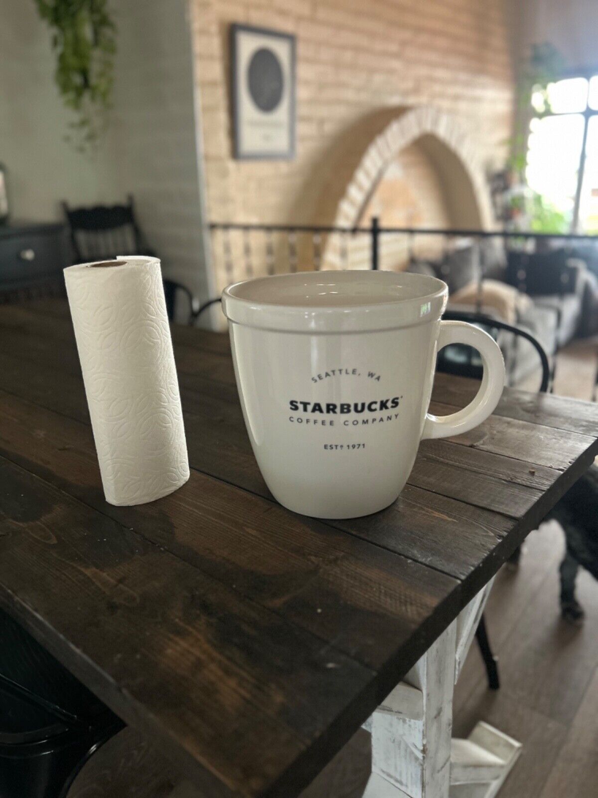 Starbucks Gaint Abbey Classic Ceramic Mug  138 oz Limited Edition 10 inch tall