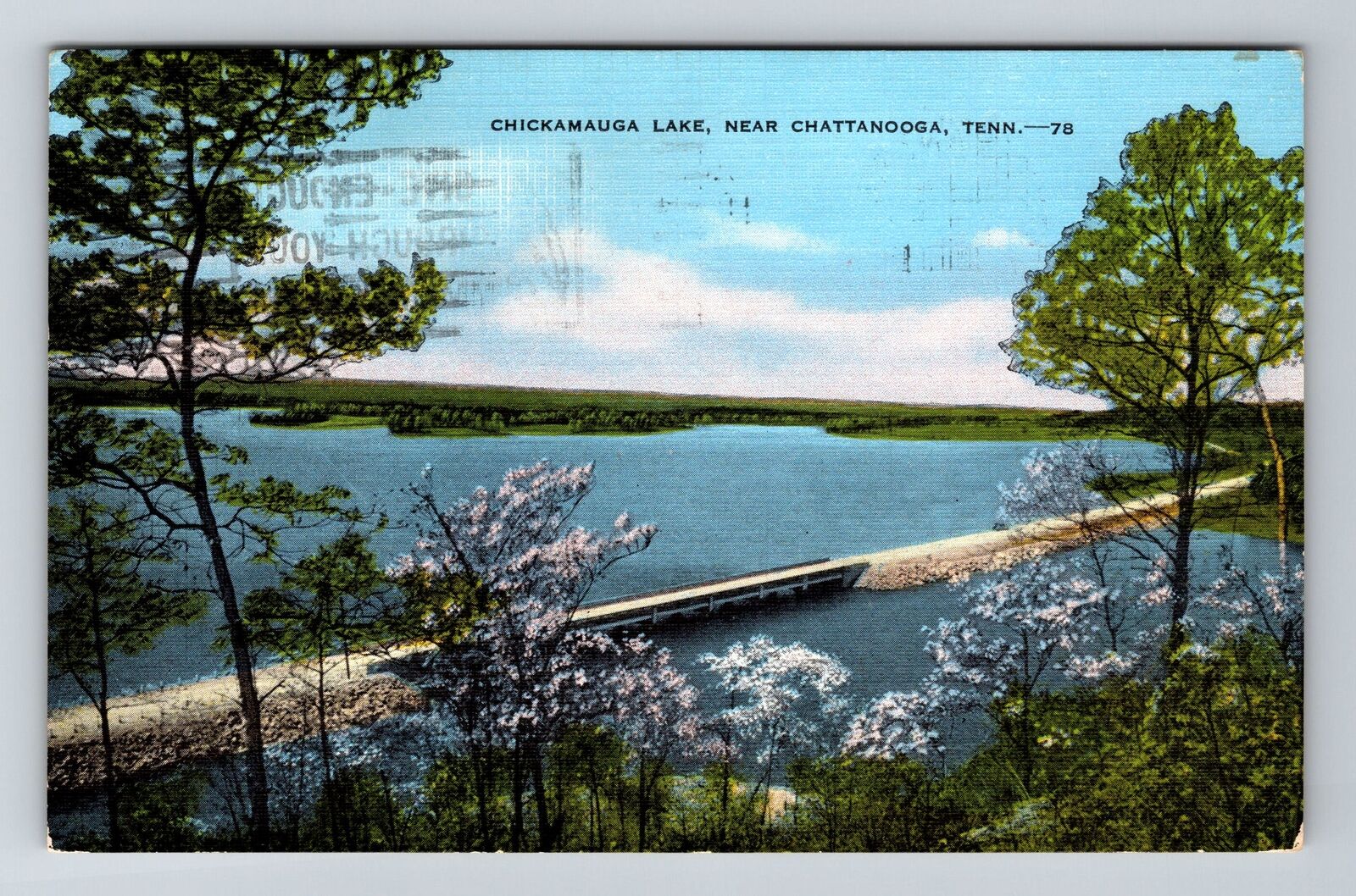 Chattanooga TN-Tennessee, Chickamauga Lake, c1949 Vintage Souvenir Postcard