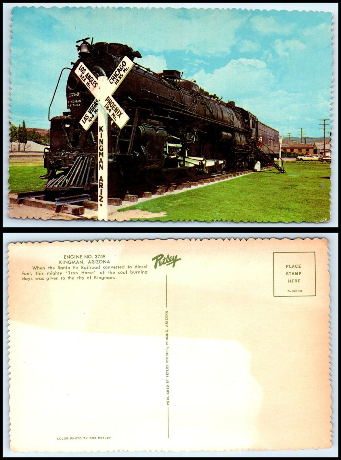 ARIZONA Postcard - Kingman, Railroad / Train Engine No. 3759 C18