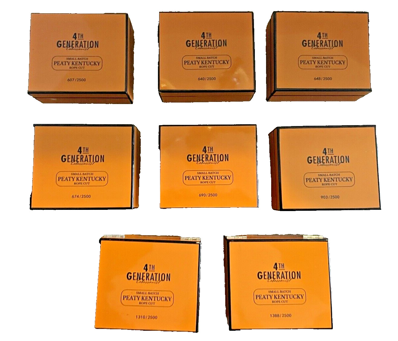 Tobacco 8 Humidor-Style Collectors Boxes 4th Generation Peaty Kentucky Numbered