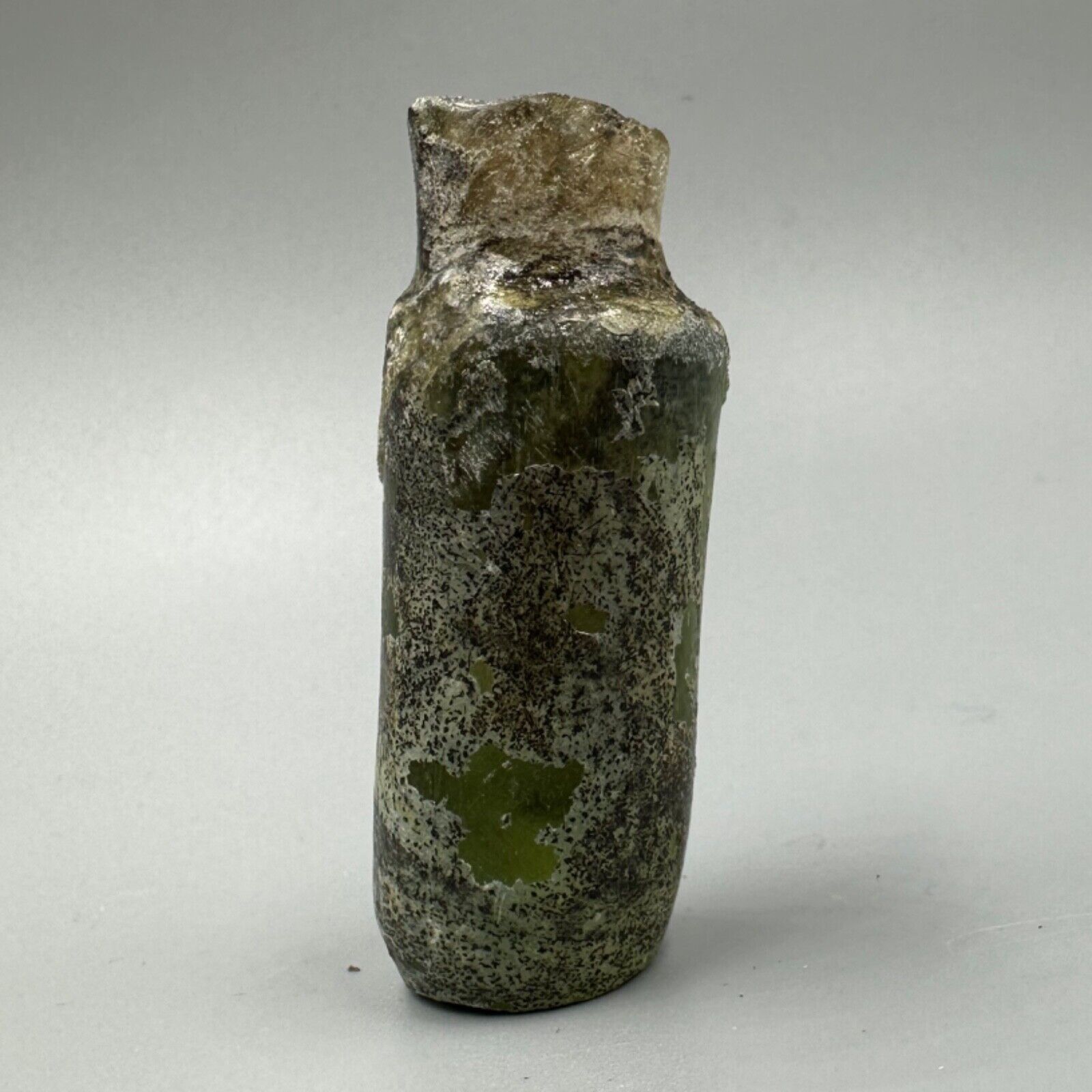 Rare Unique Ancient Roman Glass Authentic Antique Bottle