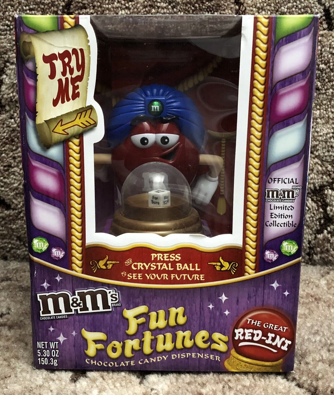 M&M\'s The Great Red-Ini Fun Fortunes Chocolate Candy Dispenser Ltd Collectible