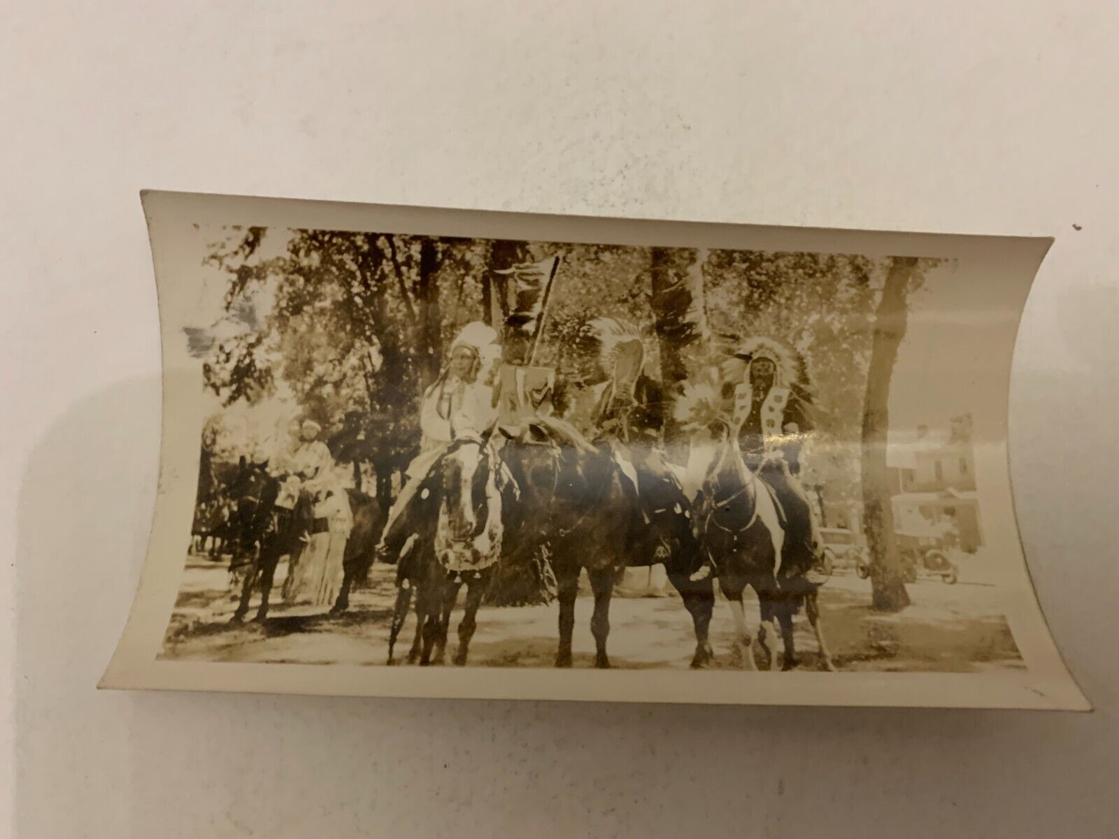 c.1940's Yakima Indian Chiefs on Horseback Washington Black and White Photograph