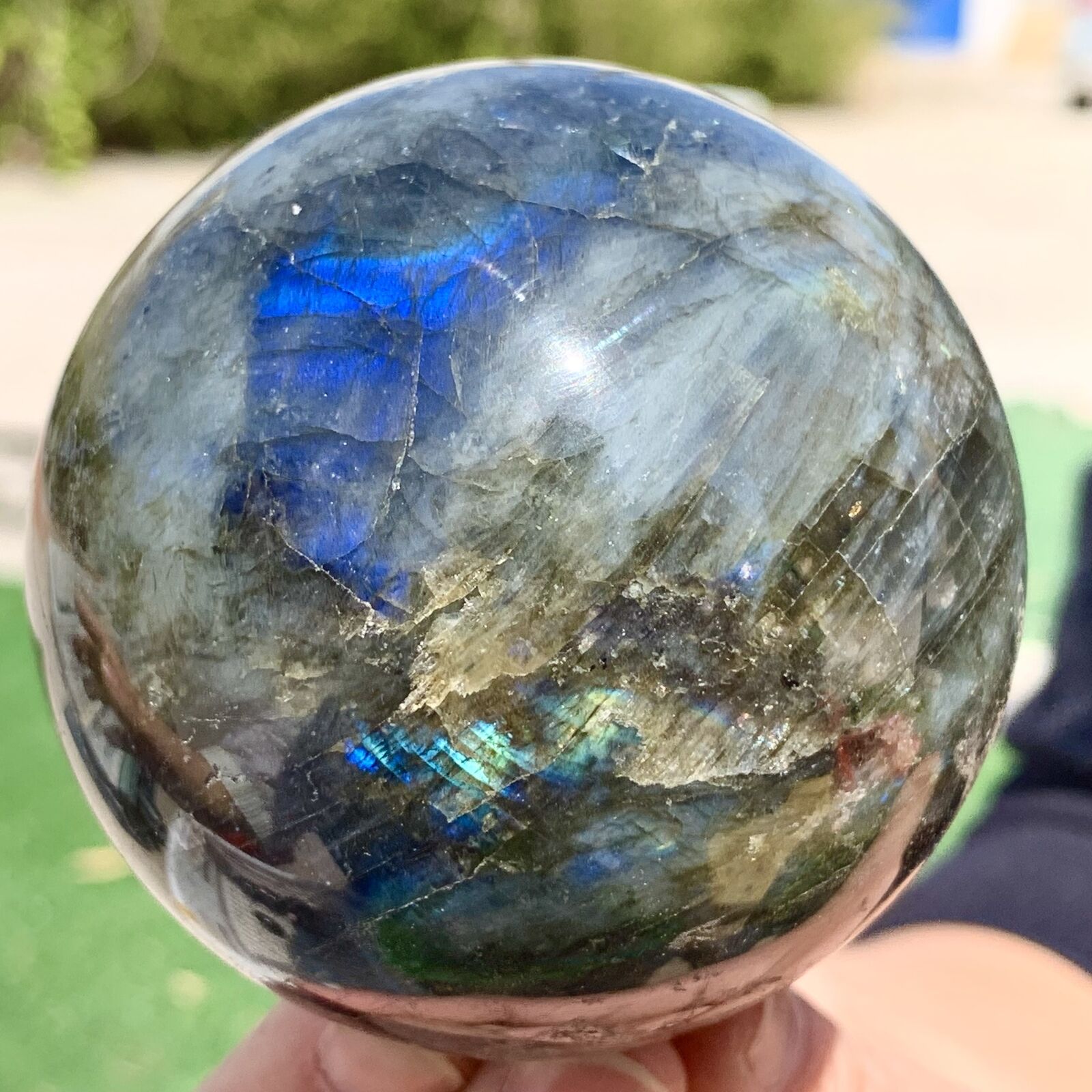 1.16LB Natural Gorgeous Labradorite QuartzCrystal Stone Specimen ball Healing