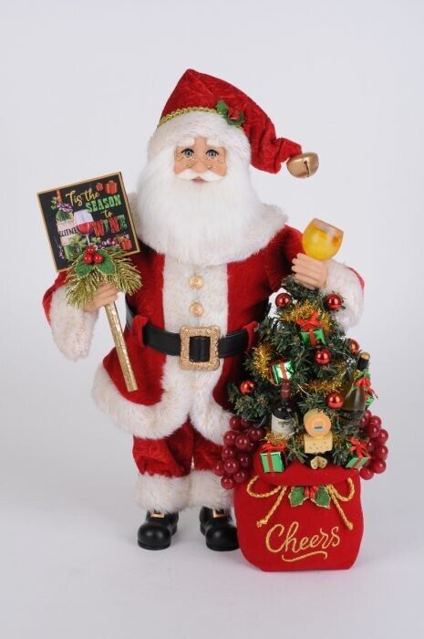 Karen Didion Originals Collectible The Lighted Season To Wine Santa cc16-257