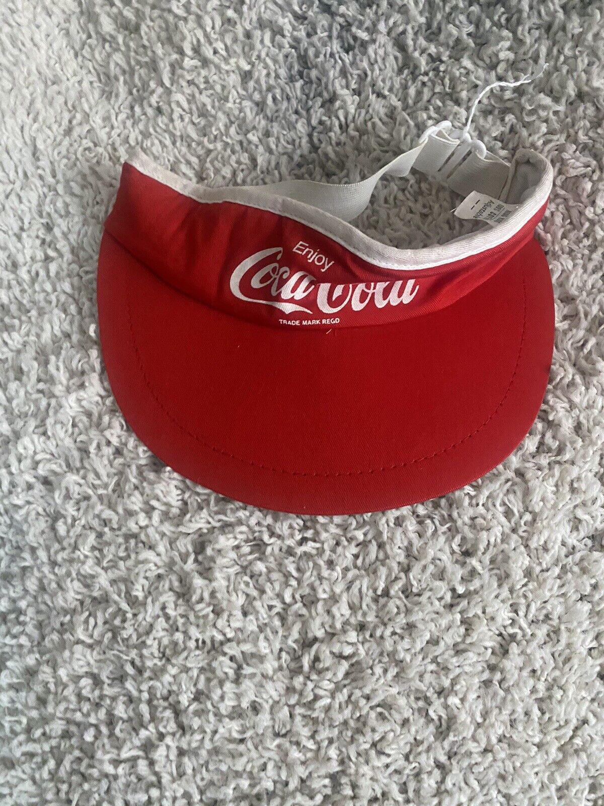Vintage Coca Cola Visor Hat Cap Strapback Adult One Size Red Golf Casual Mens **
