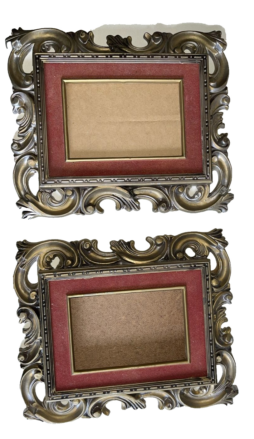 Vintage Set of 2 Norleans Picture Frame Ornate Victorian Style Wall Hanging 