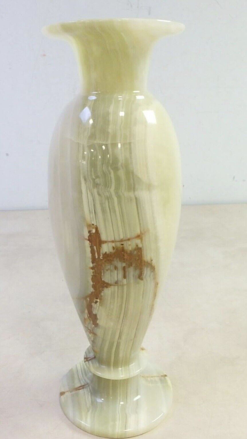 Vintage Stunning Hand Crafted Onyx 12\'\' Vase Made in Pakistan