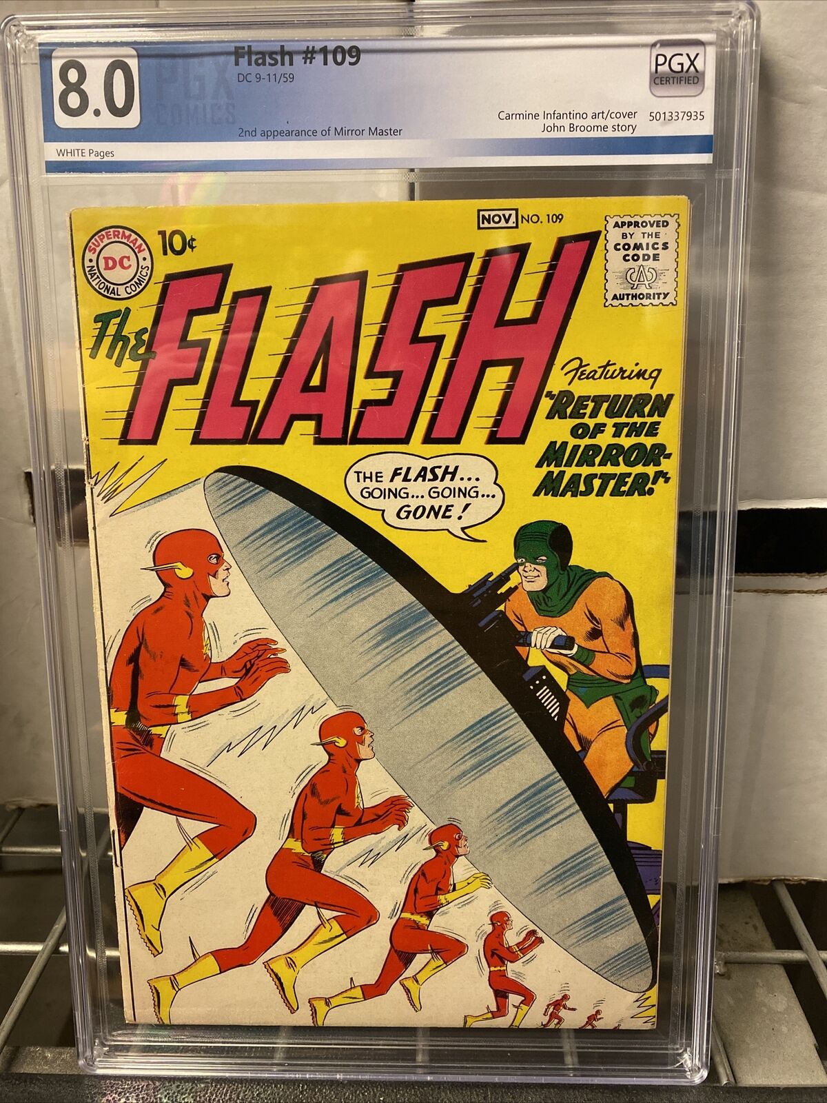 Flash 109   8.0 graded white pages 2nd app mirror master