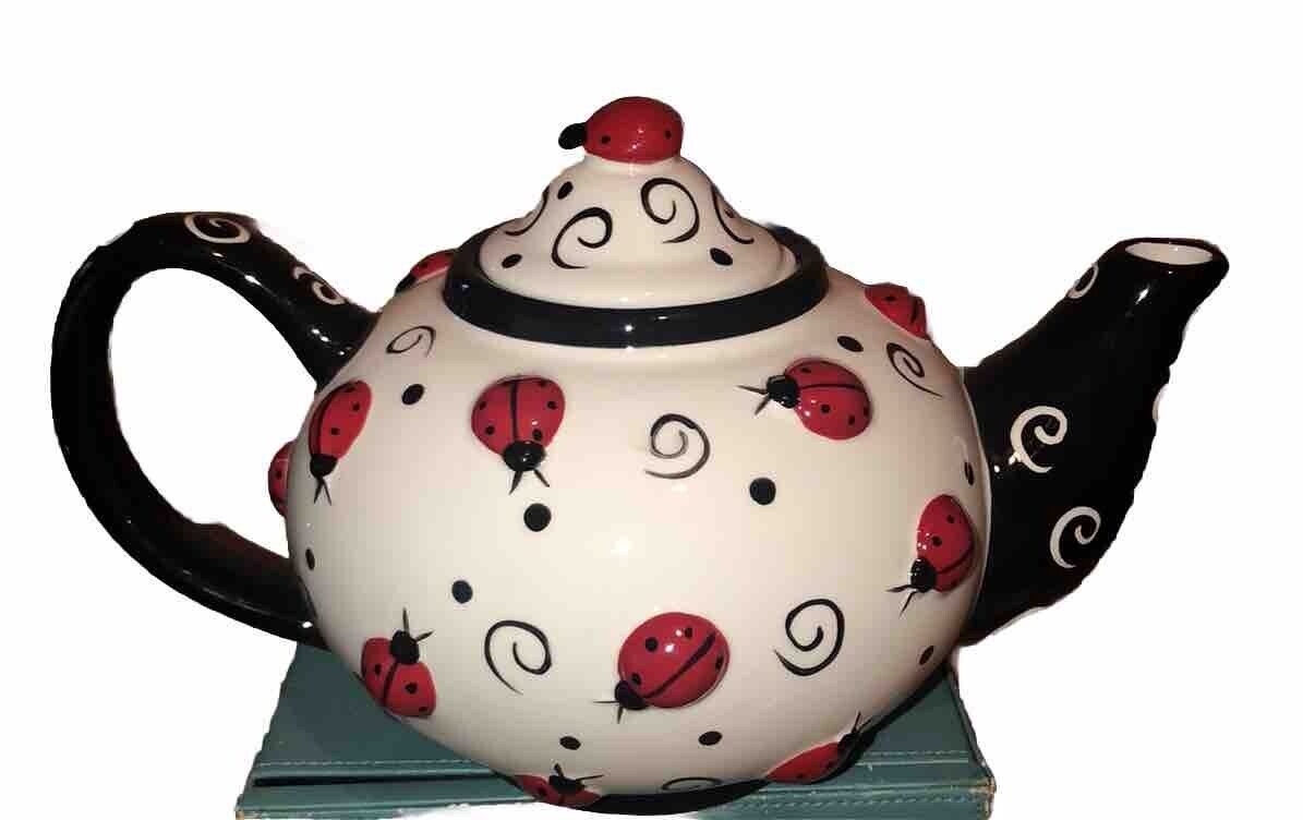 Vintage Burton & Burton Ladybug ceramic  Teapot Adorable