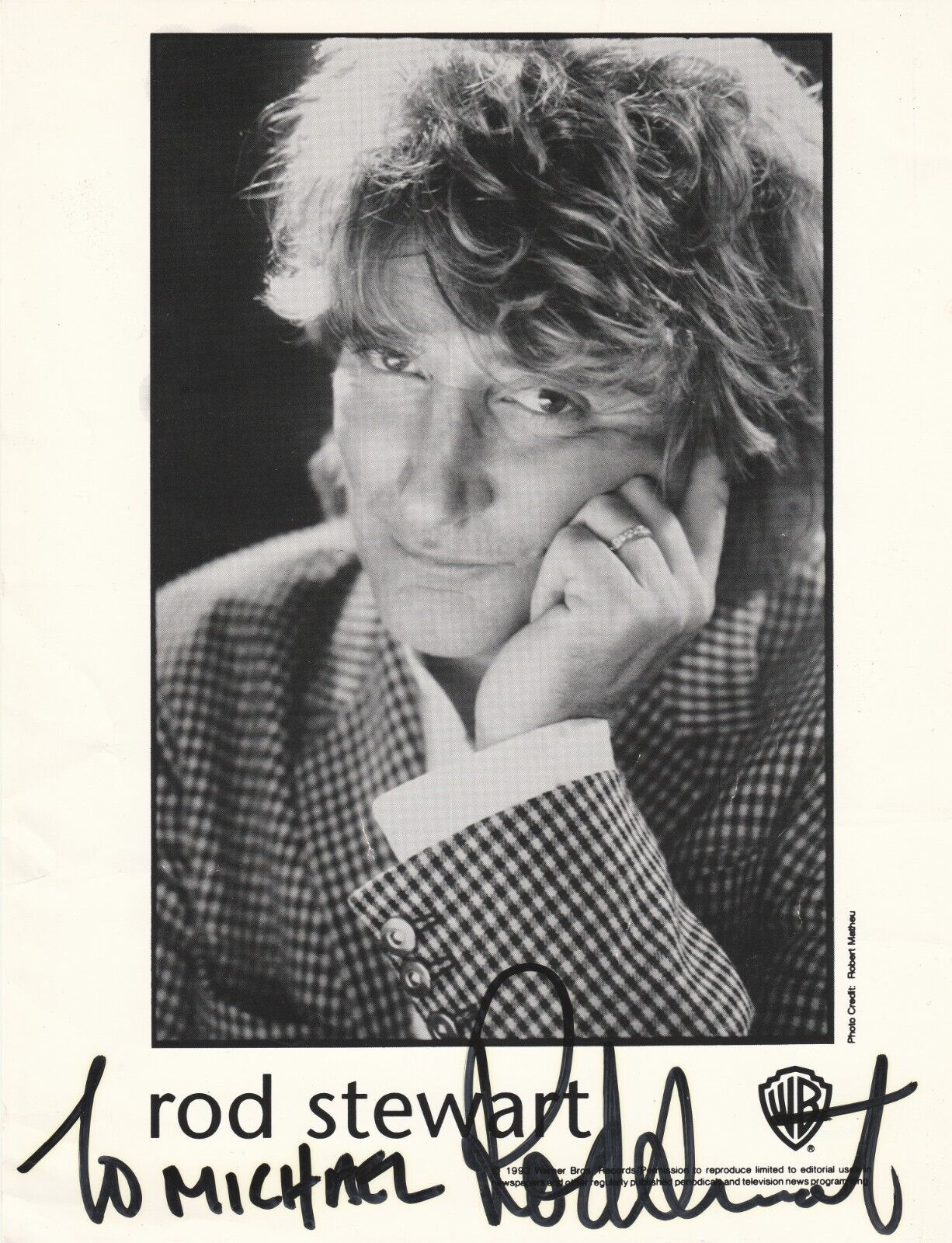 Rod Stewart  CERTIFIED Signed autographed 10 x 8”  Dedicated promo photo +  COA