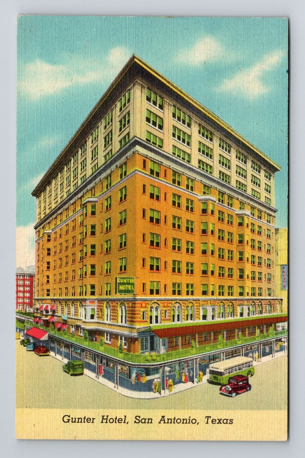 San Antonio TX-Texas, Gunter Hotel, Advertising, Antique Vintage Postcard