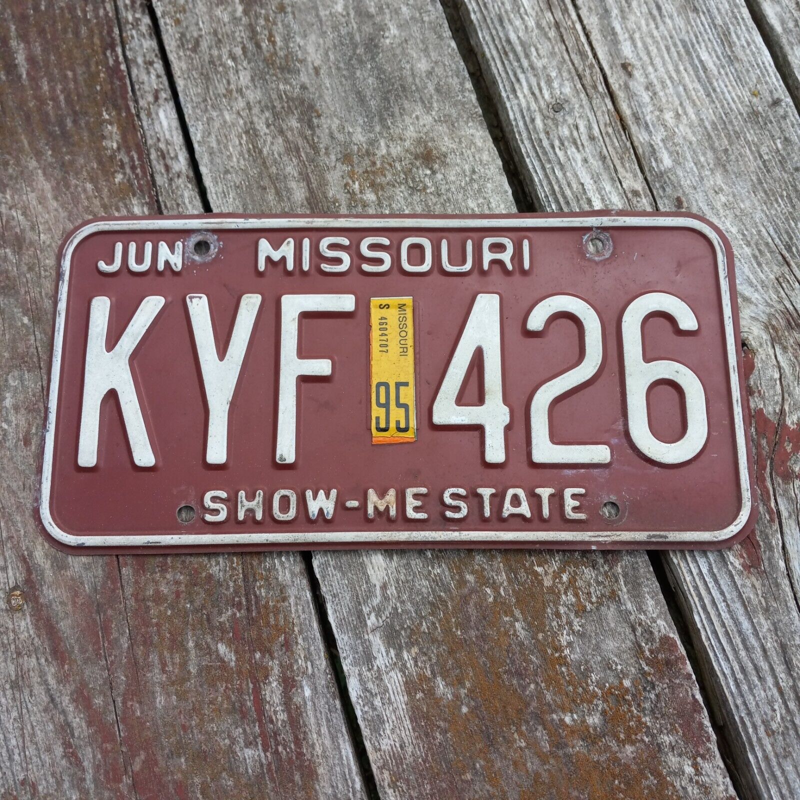 1995 Missouri License Plate - \