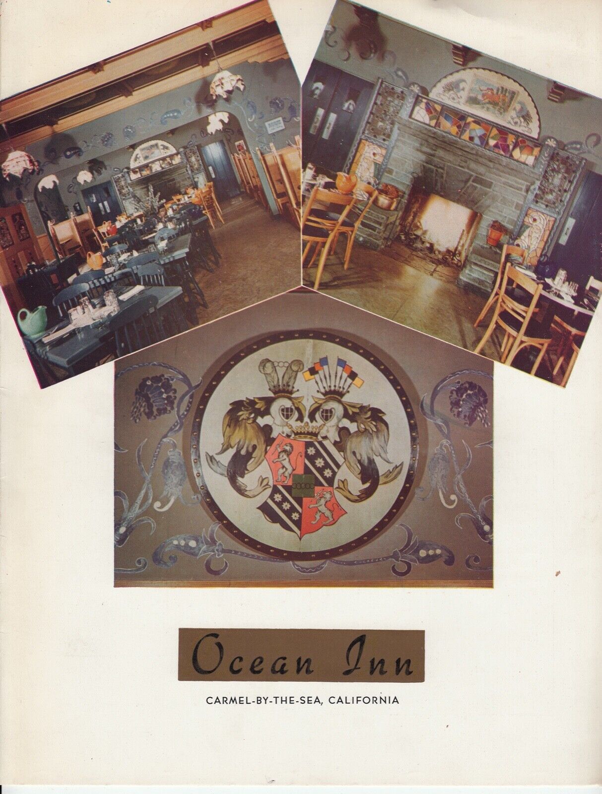 Vintage OCEAN INN Restaurant Menu, Carmel-By-The-Sea California