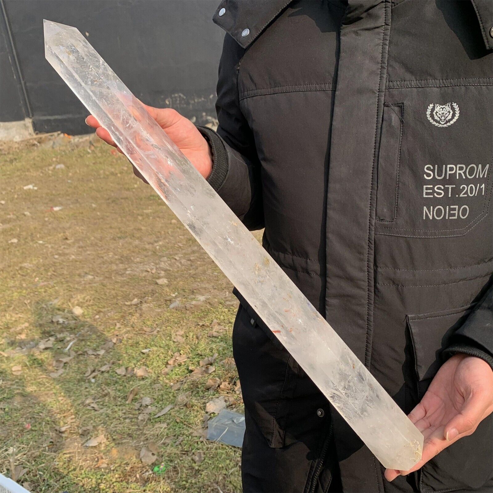 2.74kg Natural clear quartz Obelisk Quartz Crystal Point Wand healing gem WA570