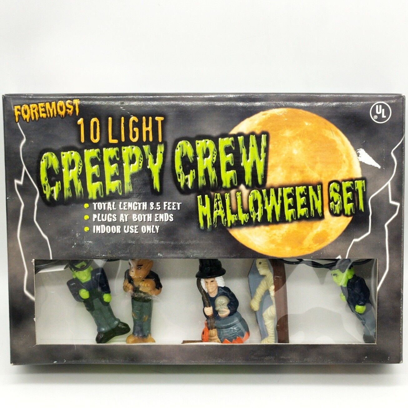 Vintage Halloween Creepy Crew Light Set Monsters 10 Piece Set Rare New Old Stock