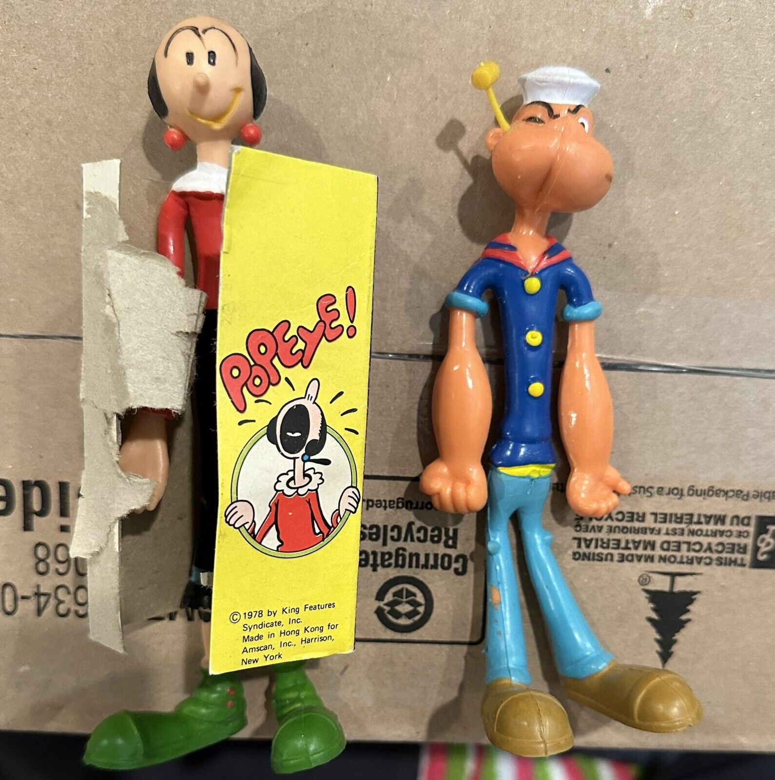 Popeye & Olive 1978 vintage figurines