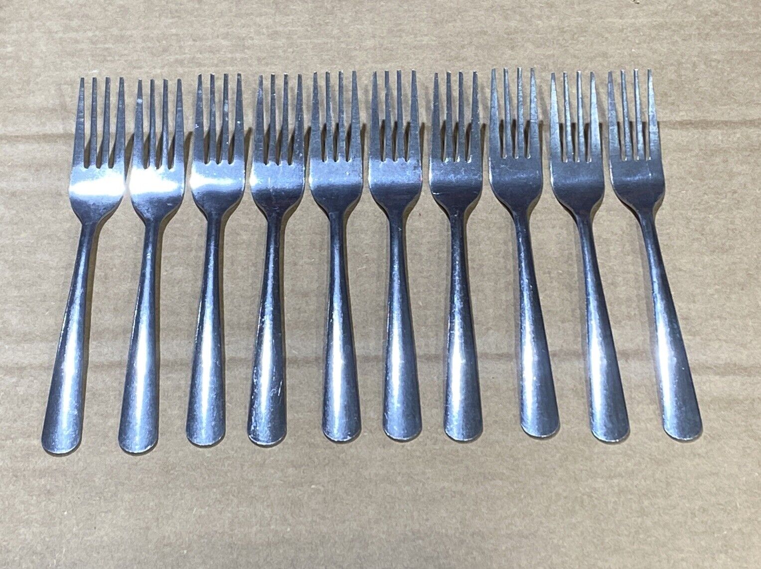 Qty.10 Vintage Sysco Stainless Steel 7” Dinner Fork Set 285 4516886 New