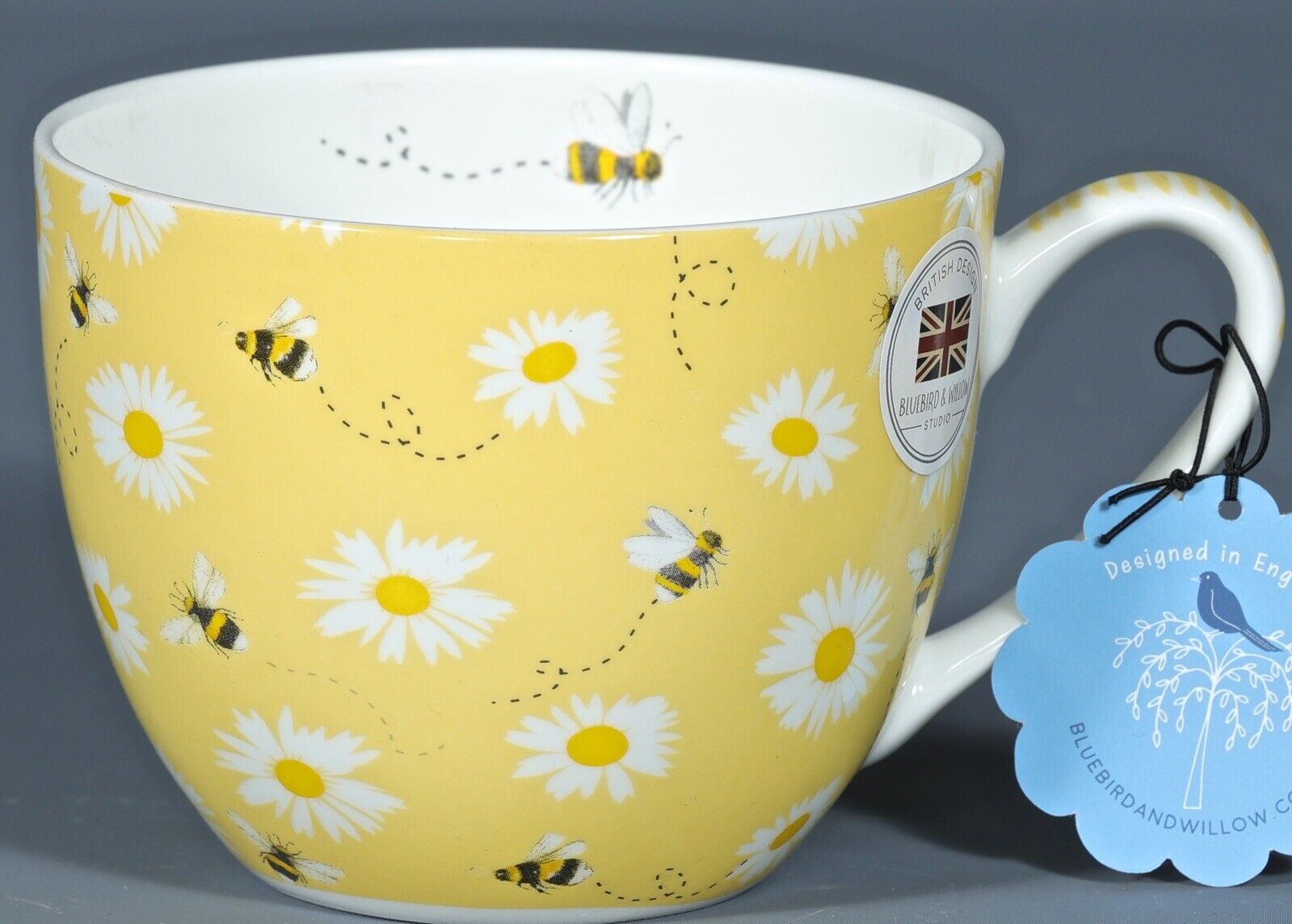 BLUEBIRD AND WILLOW BUSSY BEES Bone China Jumbo Cup